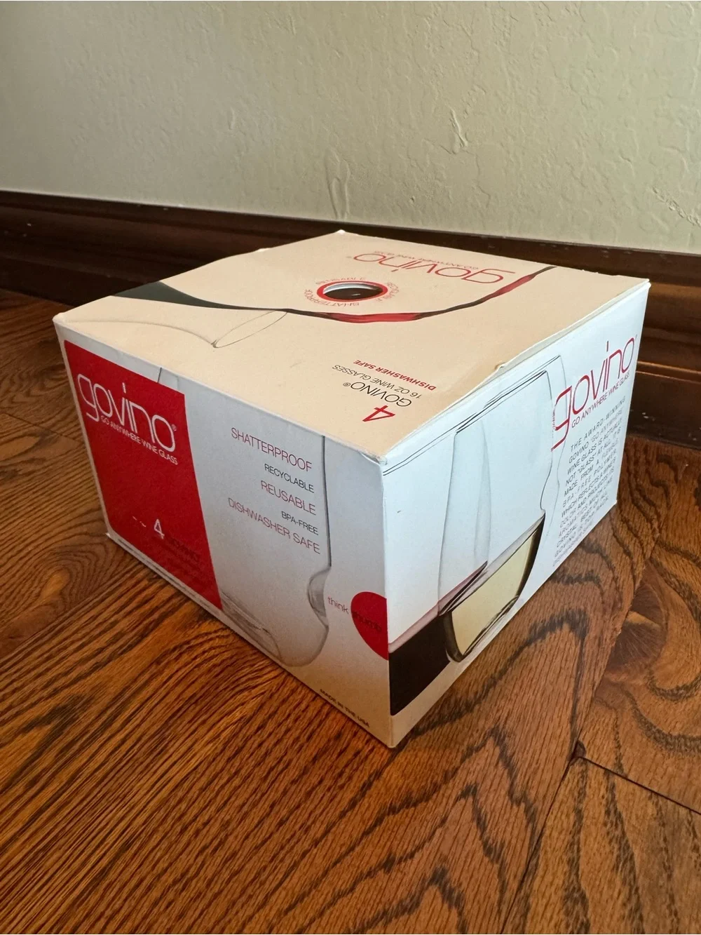 NIB Govino Go Anywhere Stemless Wine Glasses - Set of 4 (16 oz)